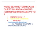 NURS 6630 MIDTERM EXAM  – QUESTION AND ANSWERS (COMBINED PACKAGE) V1 TO 7