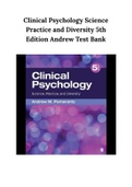 Clinical Psychology Science Practice and Diversity 5th Edition Andrew Test Bank