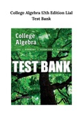 College Algebra 12th Edition Lial Test Bank