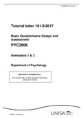 Basic Questionnaire Design and Assessment PYC2606 Semesters 1 & 2