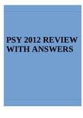 PSY 2012 EXAM REVIEW QUESTIONS WITH ANSWERS
