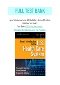 Jonas’ Introduction to the U S Health Care System 9th Edition Goldsteen Test Bank 2