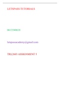 TRL2603  QUESTIONS AND ANSWERS TO ASSSIGNMENT 5 OF SEMESTER  2-2022