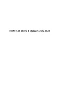 HSM 543 Health Services Finance Week 1 Quizzes July 2022 .
