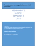 SUS1501  Assignment 9  semester 2 2022 Portfolio