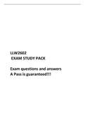 LLW2602 Study Exam questions and answers.  GOOD-LUCK!!