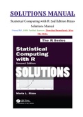 Statistical Computing with R 2nd Edition Rizzo Solutions Manual