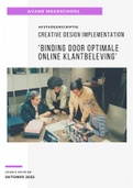 Geslaagde scriptie online klantenbinding - Avans 2022 Creative Implementation Design - PVA én scriptie