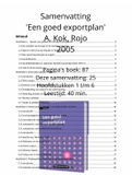 Samenvatting Een Goed Exportplan - Kok & Rojo 2005 - Hoofdstuk 1-6