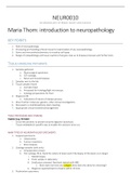 Neural Basis of Brain Injury and Disease (NEUR0010) Complete Notes