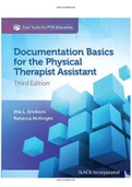 Documentation Basics for the Physical Therapist Assistant 3rd Edition Erickson Test Bank