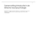 Samenvatting Introductie in de Klinische Neuropsychologie (PSBA2-24), 'Klinische Neuropsychologie' (Kessels et al., 2020), ISBN: 9789024402830