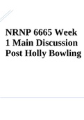 NRNP 6665 Week 1 Main Discussion Post Holly Bowling