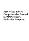 NRNP 6665  Comprehensive Focused SOAP Psychiatric Evaluation Template