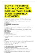 Burns' Pediatric Primary Care 7th Edition Test Bank 100% VERIFIED ANSWERS 