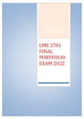 LME  3701 3/4 AND THE FINAL PORTFOLIO EXAM LATEST UPDATED AUGUST 2022 (GUARANTEED PASS).