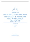 HESI A2 (READING,GRAMMAR,MATH,BIOLOGY & ANATOMY AND PHYSIOLOGY 2022.2023) 