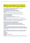 Marquis Leadership 8e Ch 8: Planned Change Exam with Complete Solution