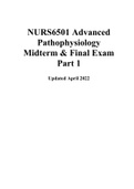 NURS6501 Advanced Pathophysiology Midterm & Final Exam Part 1 Updated April 2022 .