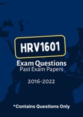 HRV1601 - Exam Questions PACK (2016-2022) 
