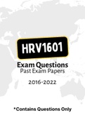 HRV1601 - Past Exam Questions (2016-2022) 