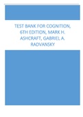 Test Bank for Cognition, 6th Edition, Mark H. Ashcraft, Gabriel A. Radvansky