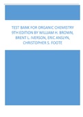 Test Bank for Organic Chemistry 9th Edition by William H. Brown, Brent L. Iverson, Eric Anslyn, Christopher S. Foote