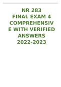 NR 283 FINAL EXAM 4 COMPREHENSIVE WITH VERIFIED ANSWERS (2022-2023)