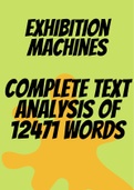 A summary of important texts of the subject: Exibition machines 