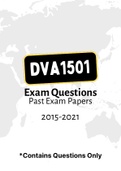 DVA1501 - Exam Questions PACK (2015-2021)