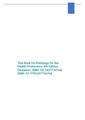 Test Bank for Pathology for the Health Professions, 4th Edition, Damjanov, ISBN-10: 1437716768, ISBN-13: 9781437716764