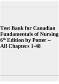 Test Bank for Canadian Fundamentals of Nursing 6th Edition by Potter – All Chapters 1-48