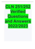 CLN 251-252 Verified Questions and Answers 2022-2023