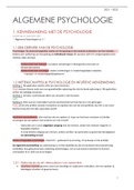 Samenvatting Algemene psychologie, ISBN: 9789463441902  Algemene Psychologie