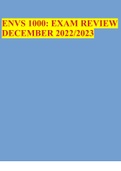 ENVS 1000: EXAM REVIEW DECEMBER 2022/2023