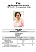 ETOH Withdrawal/Pneumonia UNFOLDING Reasoning Case Study Elena Acosta, 54 years old