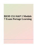 BIOD 151/AandP 1 Module 7 Exam Portage Learning