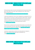 MED SURG HESI EXIT EXAM/Latest  (2019,2020,2021,20222023)/Test Bank