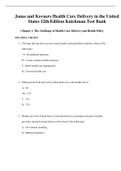 Complete Test Bank Jonas and Kovners Health Care Delivery in the United States 12th Edition Knickman   Questions & Answers with rationales (Chapter 1-15)