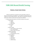 Module 9 Study Guide Outline - NUR2488 / NUR 2488 (Latest 2022 / 2023) : Mental Health Nursing - Rasmussen