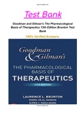 Goodman and Gilman’s The Pharmacological Basis of Therapeutics 13th Edition Brunton Test Bank