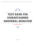 Test bank for Understanding Abnormal Behavior LATEST UPDATE QUESTIONS AND ANSWERS