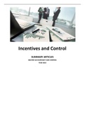 Samenvatting Incentives and Control