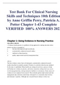 Test Bank For Clinical Nursing Skills and Techniques 10th Edition by Anne Griffin Perry, Patricia A. Potter Chapter 1-43 Complete VERIFIED  100% ANSWERS 2022