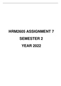 HRM2605 ASSIGNMENT NO.7 YEAR 2022 SEMESTER 2 SUGGESTED SOLUTIONS (DUE DATE: 11 NOV 2O22)