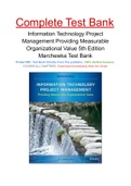 Information Technology Project Management Providing Measurable Organizational Value 5th Edition Marchewka Test Bank
