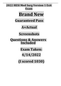 2022 HESI Med Surg V1 exit exam Brand New Guaranteed Pass A+