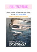 Abnormal Psychology 11th Edition Ronald Comer Test Bank