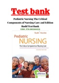 Test Bank Davis Advantage for Pediatric Nursing The Critical Components of Nursing Care Second Edition by Kathryn Rudd Chapter 1-22 With Rationals| ISBN-13: 9780803666535