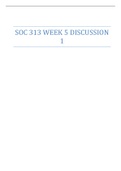 SOC 313 WEEK 5 DISCUSSION 1